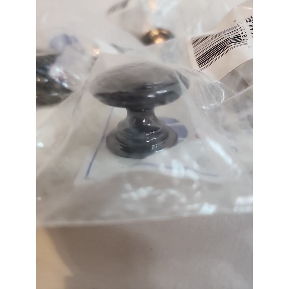 Lot Of 6 Hickory Hardware Black Nickel Round Cabinet Knobs K44-BLN Never Opened!